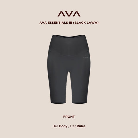 AVA - Essential III (Short) กางเกงออกกำลังกายขาสั้น (Black Lawa)